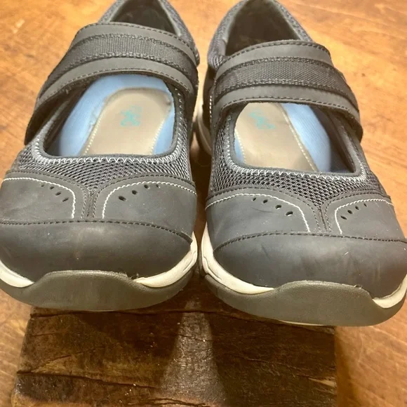 Ryka Charcoal Blue Echo Mary Jane Slip On Walking Sneakers with Strap Shoes - Picture 3 of 10